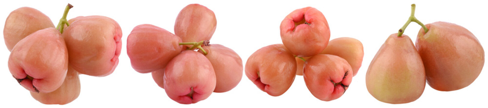 Photograph of fresh, vibrant wax apples, also known as rose apples.