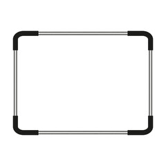 Obraz premium Metallic tube frame. Rectangle Vector border. Chrome pipe style. Blank display space. Manual vector only. No autotrace used.