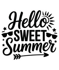 Fototapeta premium Hello Sweet Summer Sunglasses SVG