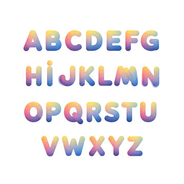 Multicolored alphabet letters in rainbow hues 1.