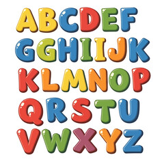 Multicolored Alphabet Letters in Cartoon Style. © Amanto
