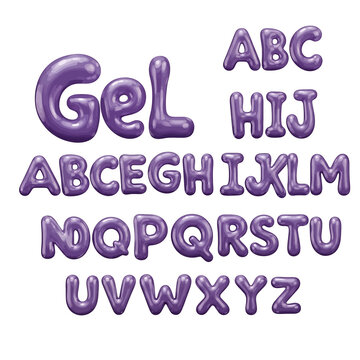Purple Gel Letter Alphabet Set.