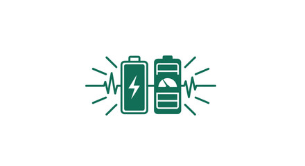 Fototapeta premium Modern Green Battery Icons Representing Power and Energy.