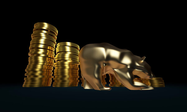 Economic development failure, stock market decline, development failure and downward arrow