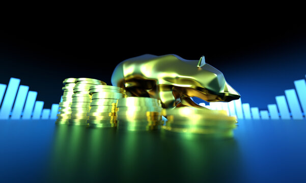 Economic development failure, stock market decline, development failure and downward arrow
