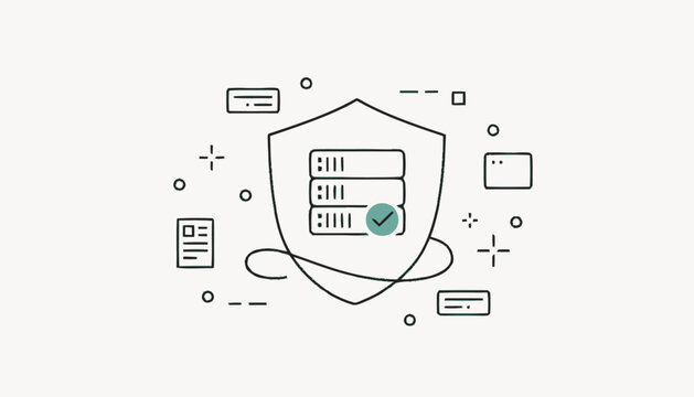 Secure Data Server Shielded by Digital Protection and Encryption.