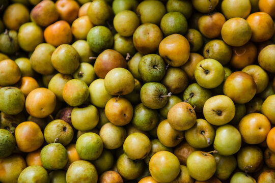 Jujube fruit, also known as Ber, Chinese date, or Indian plum for sale at the farmers market 