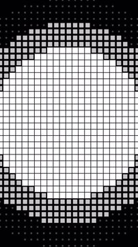 Animation halftone transition on transparent background pixels graphic reveal wipe effect