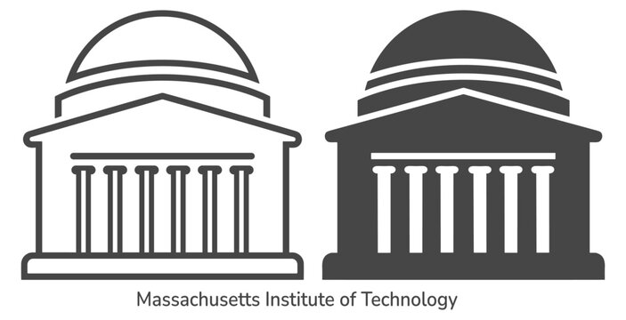 MIT education campus outline set icon