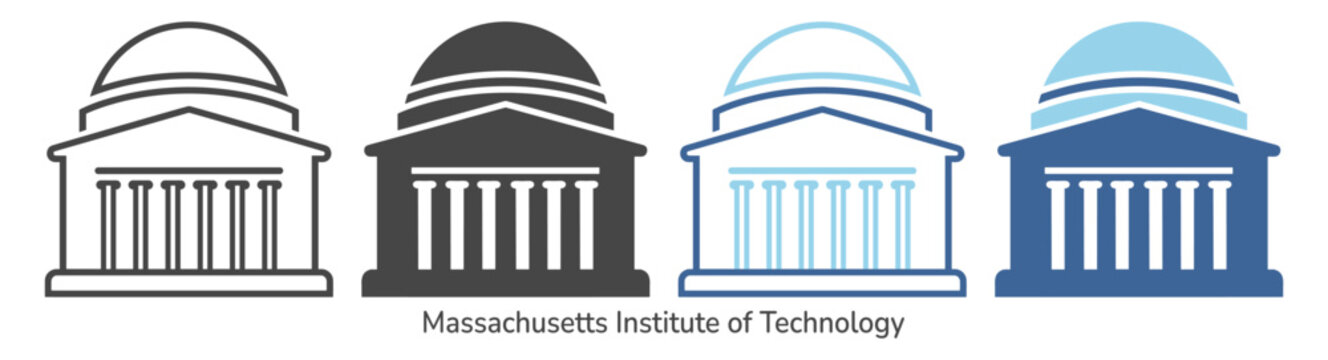 MIT education campus outline set icon