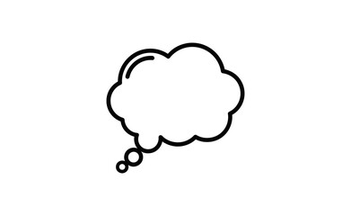 Fototapeta premium A simple black and white illustration of a thought bubble on a plain background