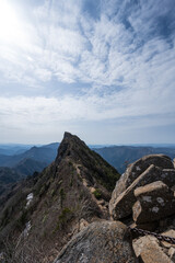 Obraz premium Climbing Mt. Ishizuchi, Ehime, Japan