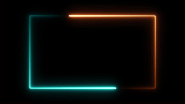 Neon frame glowing with cinematic light.
