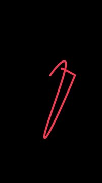 A bright red number seven on a solid black background with simple design