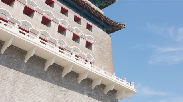 Majestic Zhengyangmen Arrow Tower (Qianmen), Iconic Landmark of Beijing Central Axis under Blue Sky