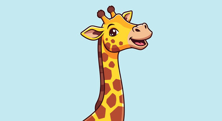 Obraz premium Smiling Cartoon Giraffe Closeup Portrait.
