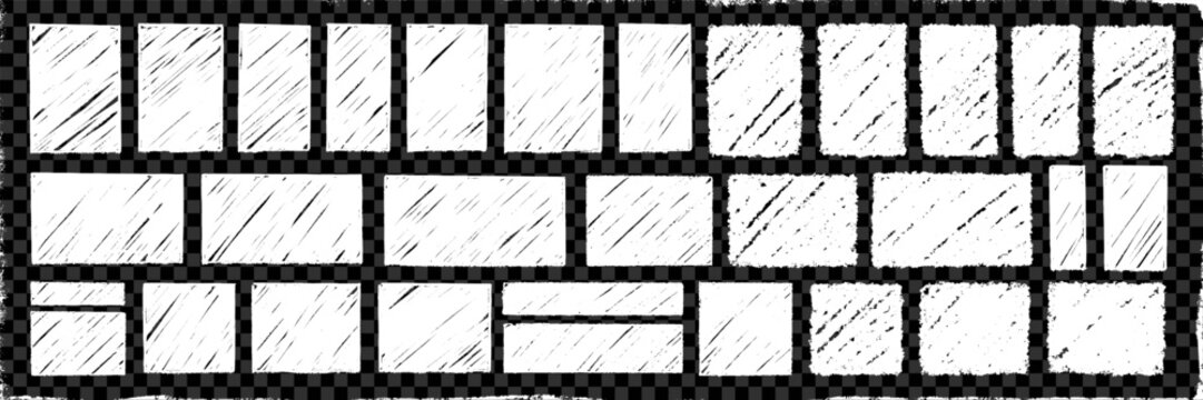 Crayon uneven drawn and border square chalk with box texture frame.