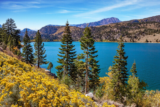 The lake with azure meltwater.