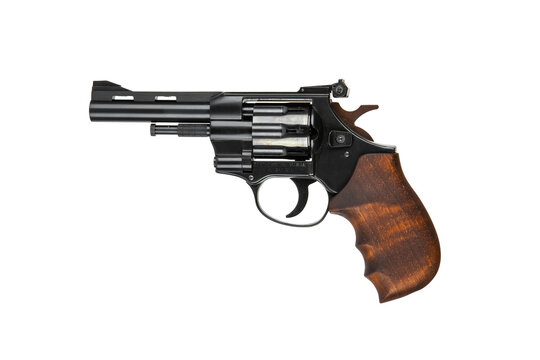 Modern flobert revolver on white background