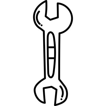 Hand Drawn Wrench Doodle Icon