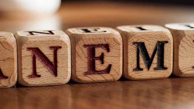 Wooden Blocks Spell Out Anemia on a Table.