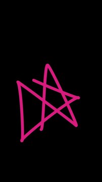 Glowing neon pink arrow pointing upward on black background for success and growth concept