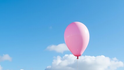 Obraz premium Lone hot air balloon soaring with clouds