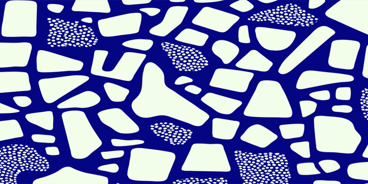Seamless voronoi pattern. Vector grid background with rounded cells.