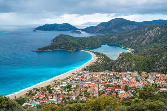 The scenic views of the &Ouml;l&uuml;deniz, which is a resort village on the southwest coast of Turkey, known for the blue lagoon and the wide, white Belcekız Beach. On the route of the Lycian way to the Babada