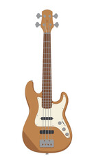 Obraz premium Electric Bass Guitar Isolated Vector Illustration, Realistic Style for Music and Instrument Design