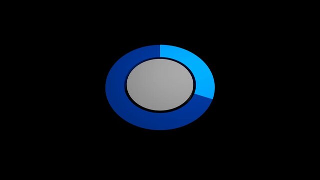 3D Pie Chart 32 Percent Data Representation 4K Alpha Channel