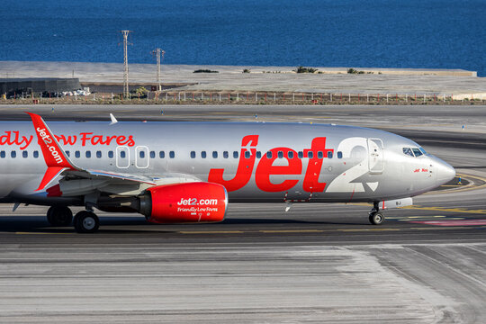 Jet2 Boeing 737-800 airplane at Tenerife South airport in Spain