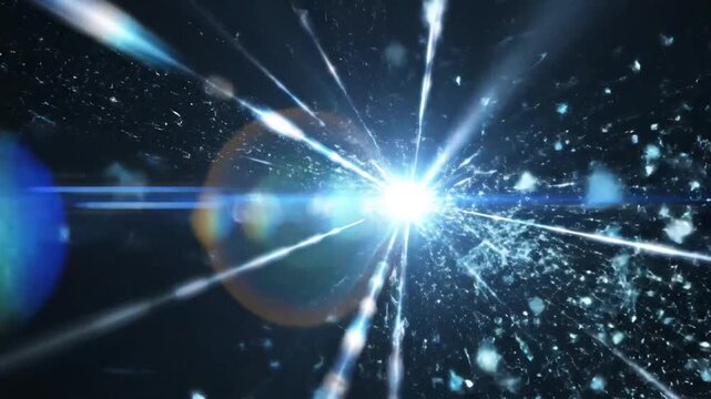 Abstract Exploding Light Burst with Shards