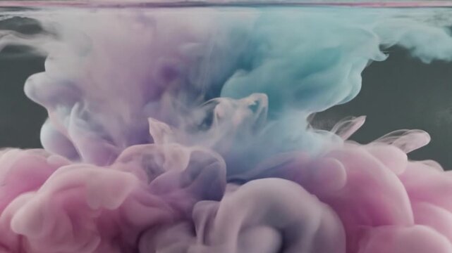 Color Powder Dissolving in Water with Vibrant Abstract Pigment Flow Motion Texture