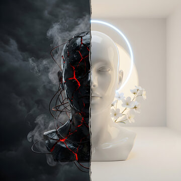 Mental Health Balance Concept from Chaos to Calm Mind