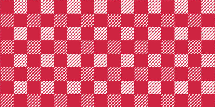 Seamless red checkered pattern with diagonal stripe squares, geometric grid background, repeating square pattern, minimal abstract textile pattern.