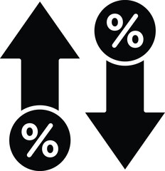 Obraz premium Percentage Increase & Decrease Arrows