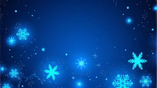 A serene winter scene with a star-filled, dark blue night sky and snowfall. Perfect for Christmas or cosmic-themed celebrations.