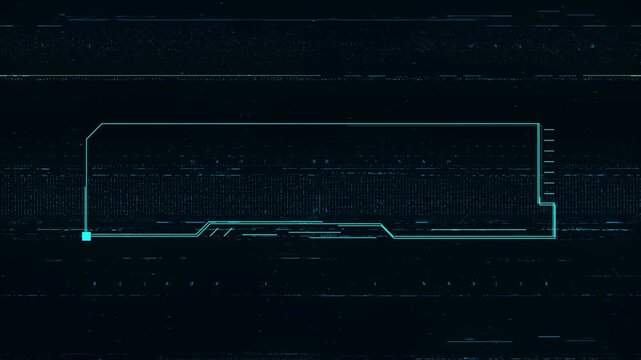 Clean Futuristic Blue HUD Panel Animation with Minimal Tech Interface, Corporate UI Overlay Loop