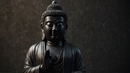 Obraz premium Statue of sitting on top of table, fantasy style digital art - Generative AI