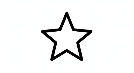 Obraz premium Simple Outline Black Star Symbol Celestial Shape Sign Icon