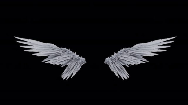 Realistic White Feather Wings Animation