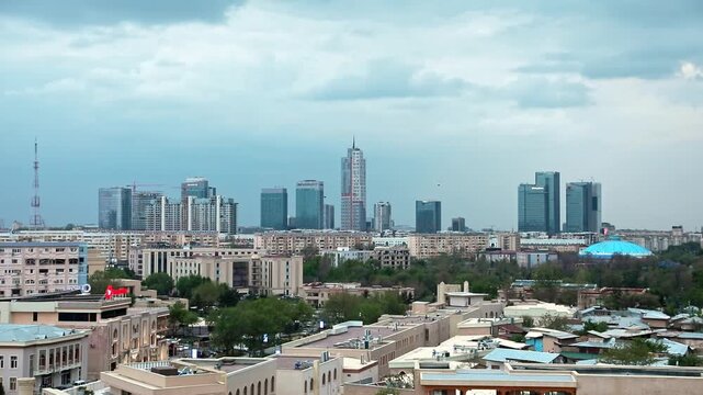 Tashkent city. City in Uzbekistan. View of Tashkent from above