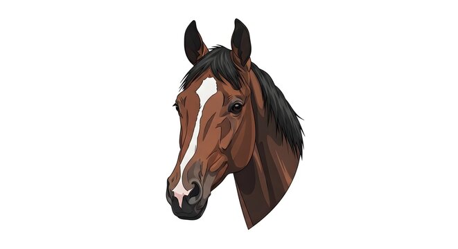 Detailed Portrait of a Majestic Brown Horse Head.
