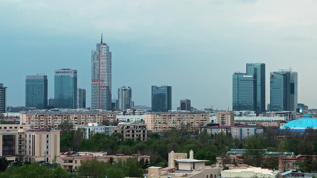 Tashkent city. City in Uzbekistan. View of Tashkent from above