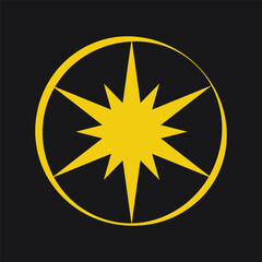 Fototapeta premium Geometric sparkle star icon vector design element.