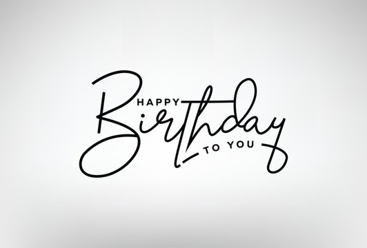 Elegant Handwritten Happy Birthday Typography Lettering Design