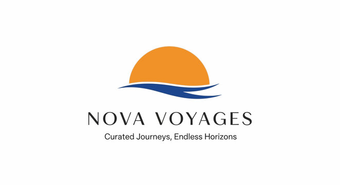 Nova Voyages travel company logo design.