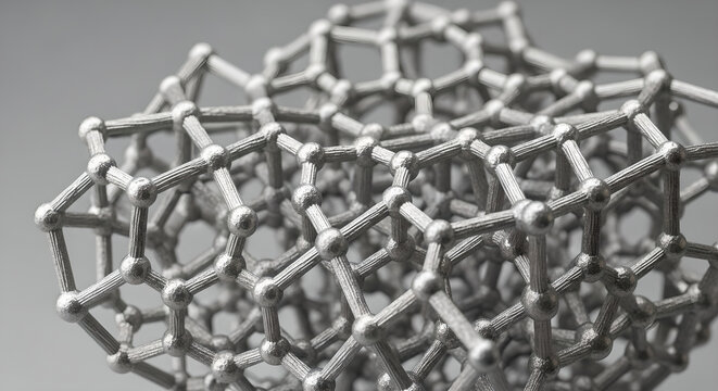 Buckminsterfullerene molecule, carbon nanotube structure, geometric pattern, molecular model