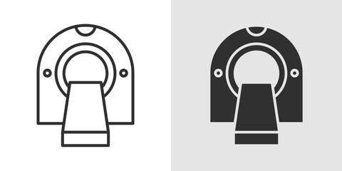 CT Scan Icon representing advanced medical imaging technology used to create detailed internal images of the body for accurate diagnosis and treatment planning. © Charles